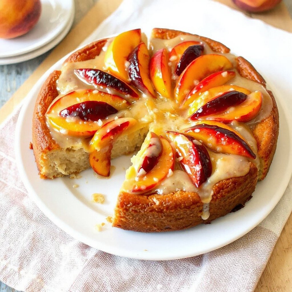 Easy Peach Upside Down Cake Recipe Easy Peach Upside Down Cake Recipe
