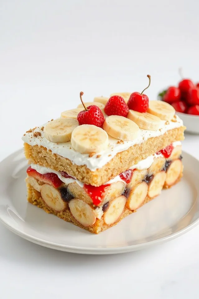 No Bake Banana Split Icebox Cake Recipe No Bake Banana Split Icebox Cake Recipe