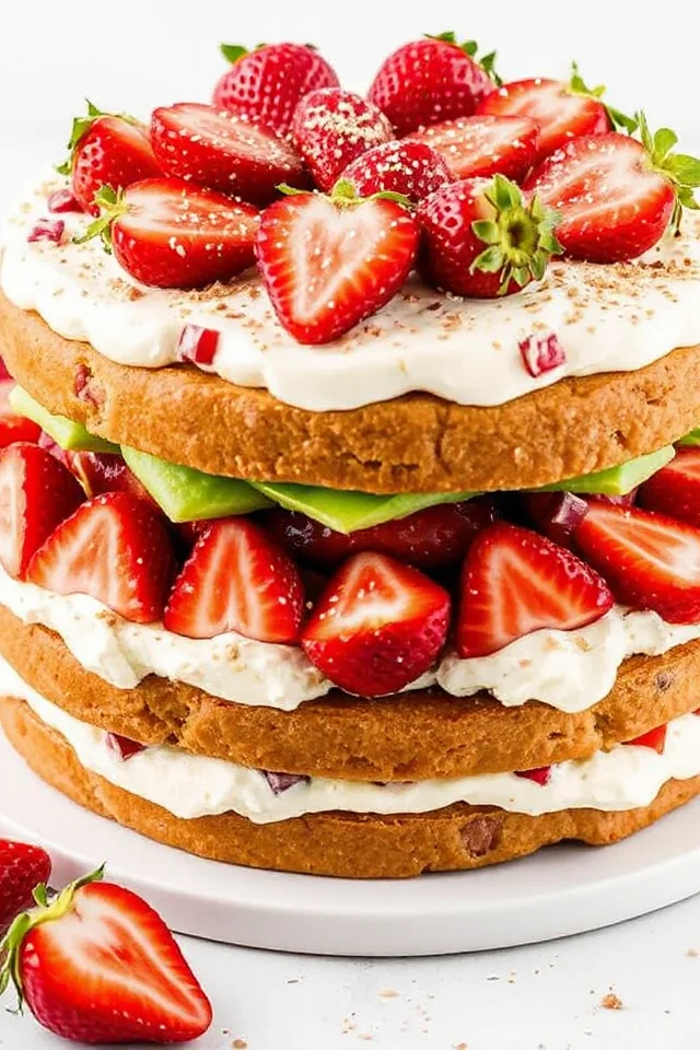 No Bake Strawberry Pretzel Salad Cake