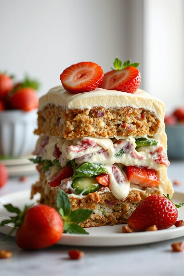 Strawberry Pretzel Salad Cake