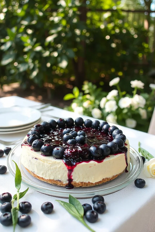Easy No Bake Blueberry Cheesecake Recipe