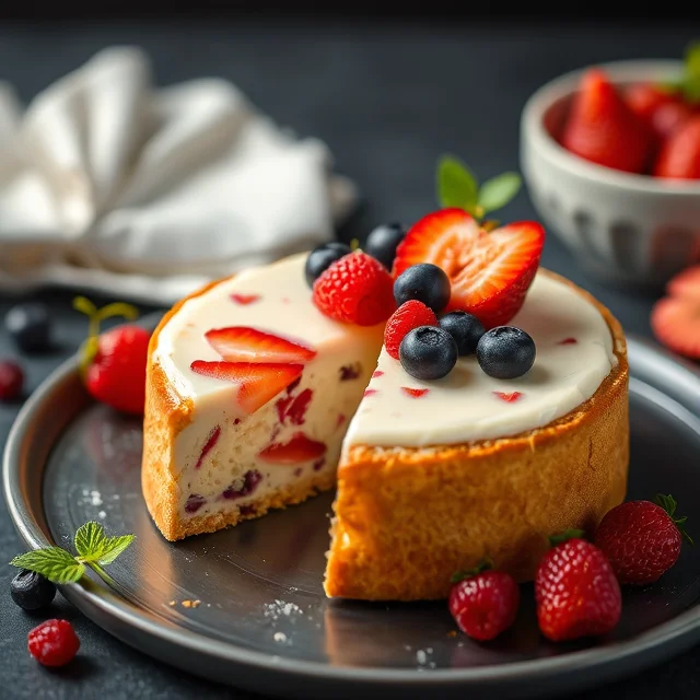 Yogurt Cake with Summer Fruits Recipe